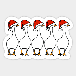 Five Gaming Goose Christmas Santa Hat Sticker